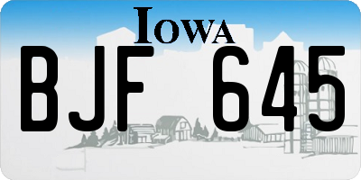 IA license plate BJF645
