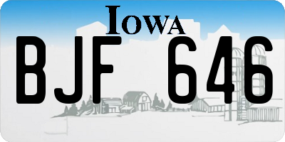 IA license plate BJF646