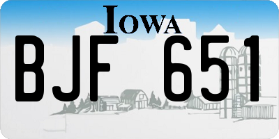IA license plate BJF651