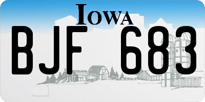 IA license plate BJF683