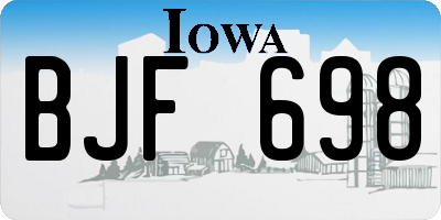 IA license plate BJF698