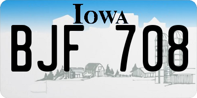 IA license plate BJF708