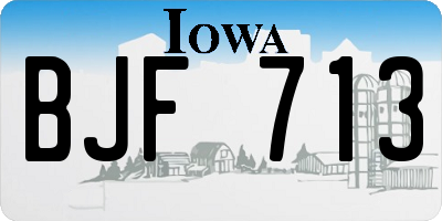 IA license plate BJF713
