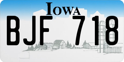 IA license plate BJF718