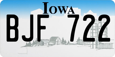 IA license plate BJF722