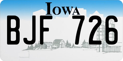 IA license plate BJF726
