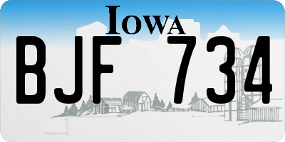 IA license plate BJF734