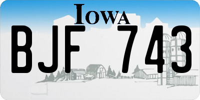 IA license plate BJF743