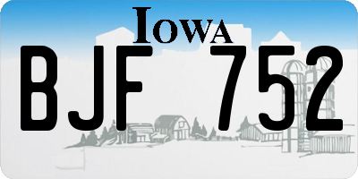 IA license plate BJF752