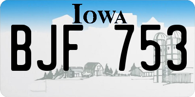 IA license plate BJF753