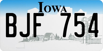 IA license plate BJF754