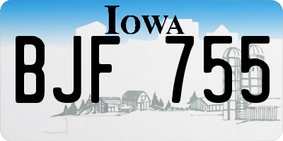IA license plate BJF755