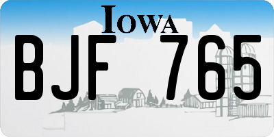 IA license plate BJF765