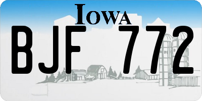IA license plate BJF772