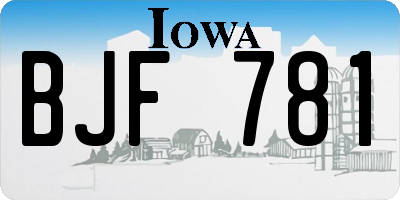 IA license plate BJF781