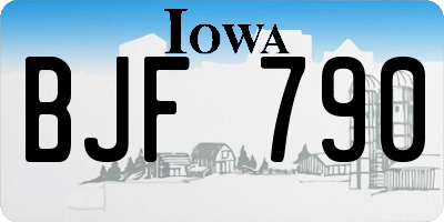 IA license plate BJF790