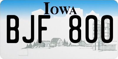 IA license plate BJF800