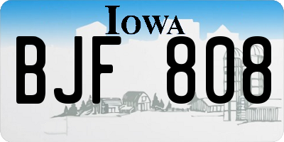 IA license plate BJF808