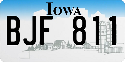 IA license plate BJF811