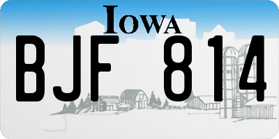 IA license plate BJF814