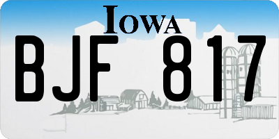 IA license plate BJF817