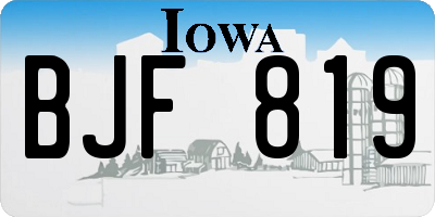 IA license plate BJF819