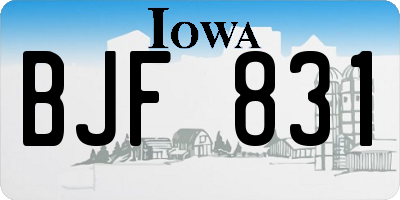 IA license plate BJF831