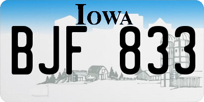 IA license plate BJF833