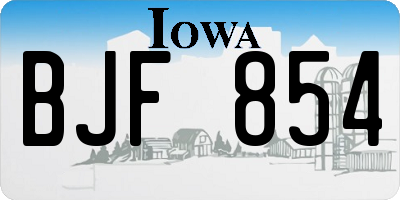 IA license plate BJF854