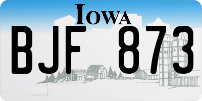 IA license plate BJF873