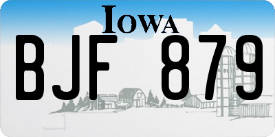 IA license plate BJF879
