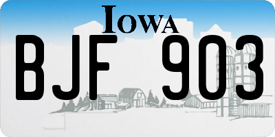 IA license plate BJF903