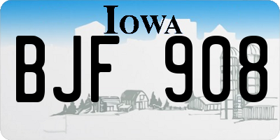 IA license plate BJF908