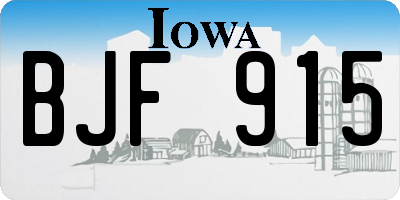 IA license plate BJF915
