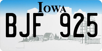 IA license plate BJF925