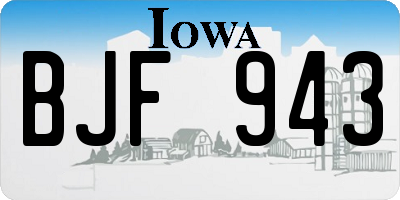 IA license plate BJF943
