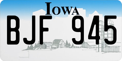 IA license plate BJF945