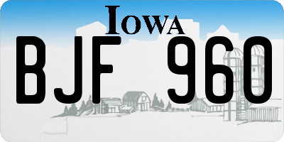 IA license plate BJF960