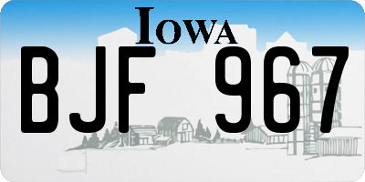 IA license plate BJF967