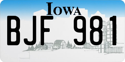 IA license plate BJF981
