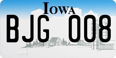 IA license plate BJG008