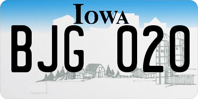 IA license plate BJG020