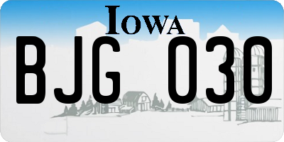 IA license plate BJG030