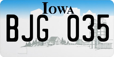IA license plate BJG035