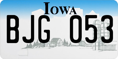 IA license plate BJG053
