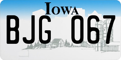 IA license plate BJG067