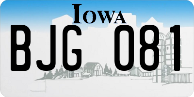 IA license plate BJG081