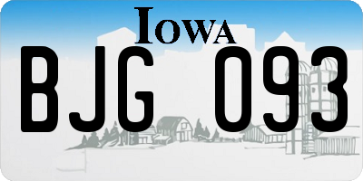 IA license plate BJG093