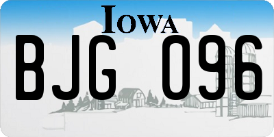 IA license plate BJG096