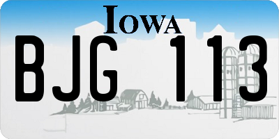IA license plate BJG113